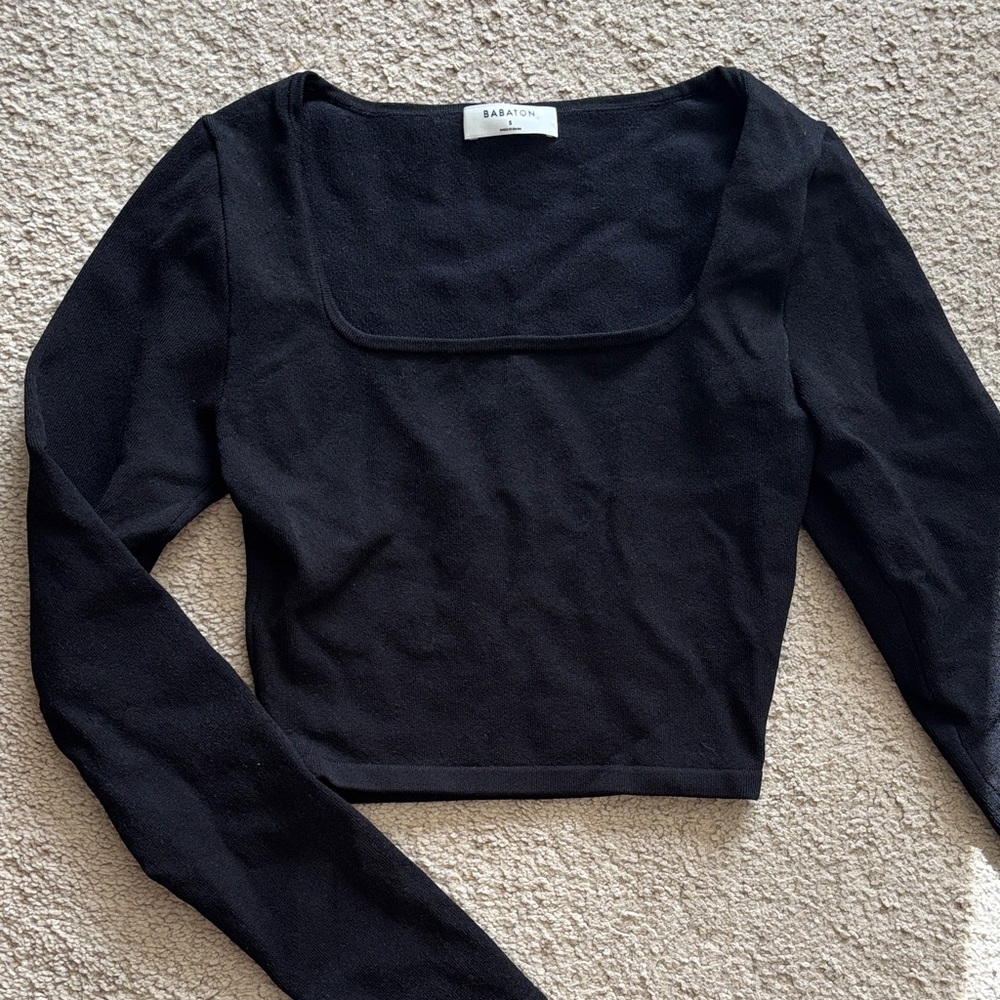 Babaton Sculpt Knit Squareneck Longsleeve Top